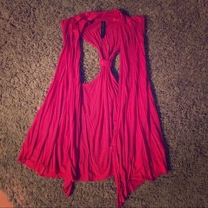 Pink sleeveless cardigan